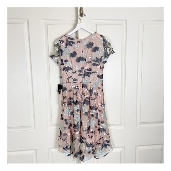 Adrianna Papell Abigail Embroidered Mesh S/S Dress NWT - Picture 6 of 11